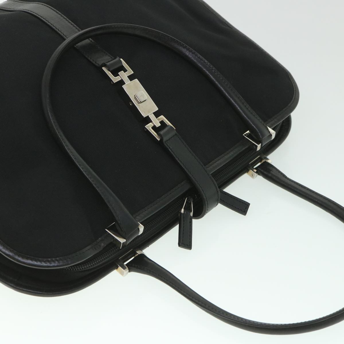 GUCCI Jackie Hand Bag Nylon Canvas Black 002 1072 001364 ep1979