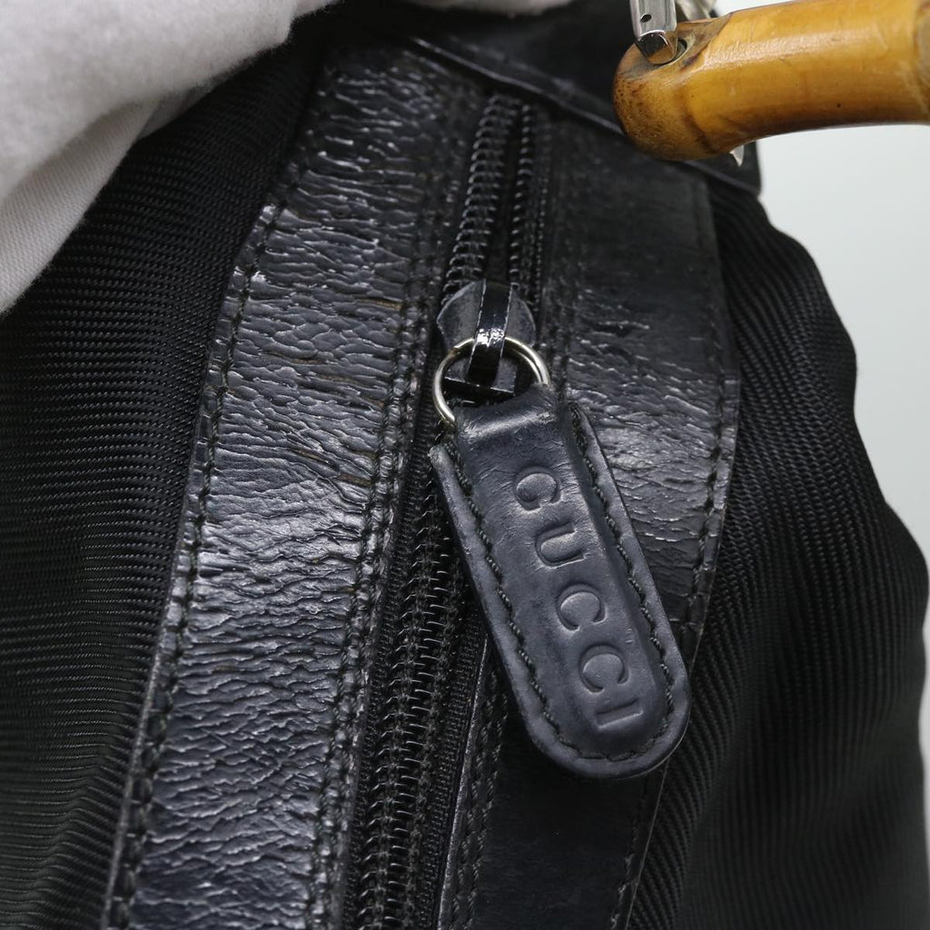 GUCCI Bamboo Shoulder Bag Nylon Canvas Black 000 1075 0531 ep2003