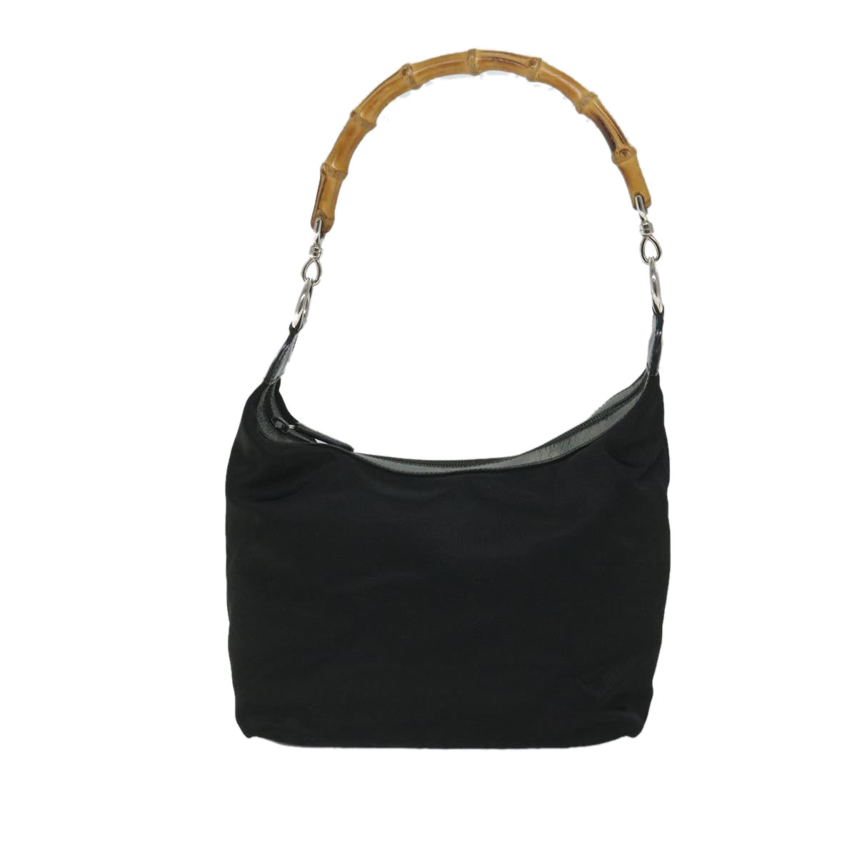 GUCCI Bamboo Shoulder Bag Nylon Canvas Black 000 1075 0531 ep2003