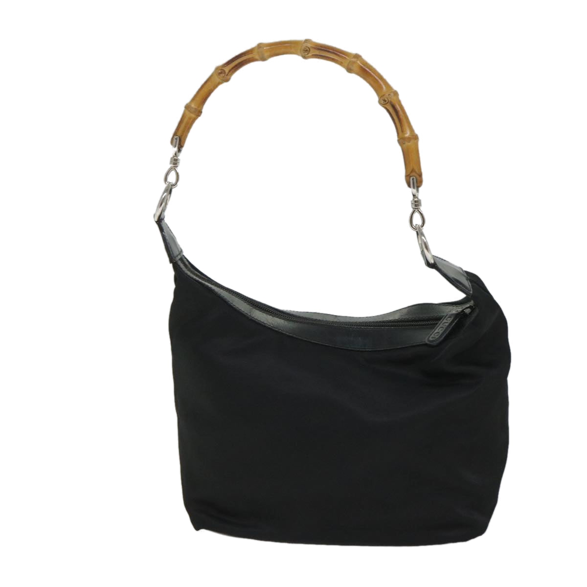 GUCCI Bamboo Shoulder Bag Nylon Canvas Black 000 1075 0531 ep2003