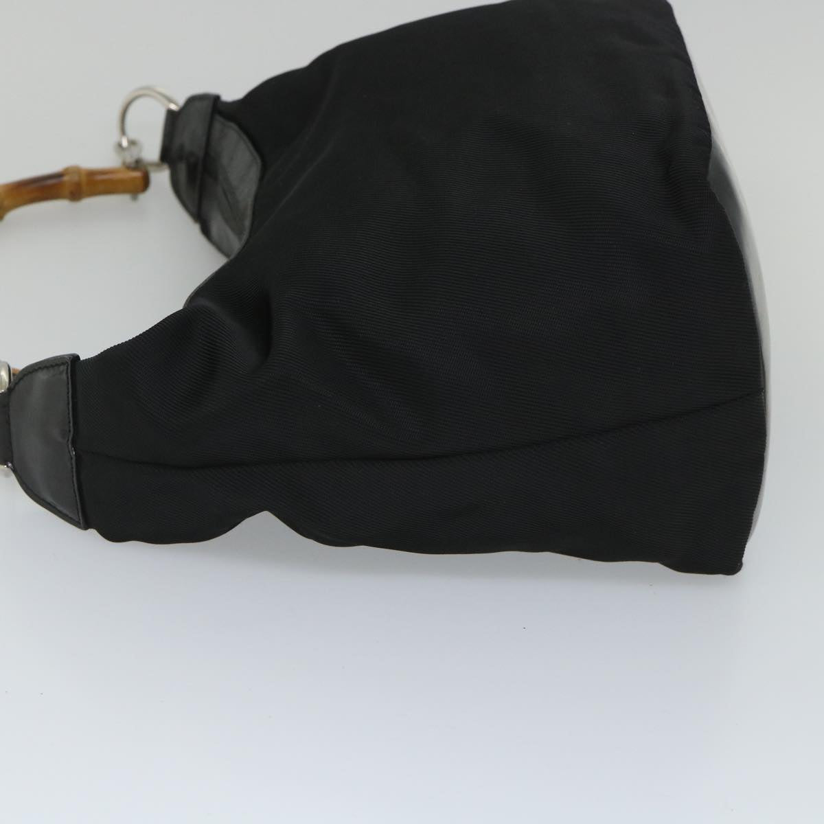 GUCCI Bamboo Shoulder Bag Nylon Canvas Black 000 1075 0531 ep2003