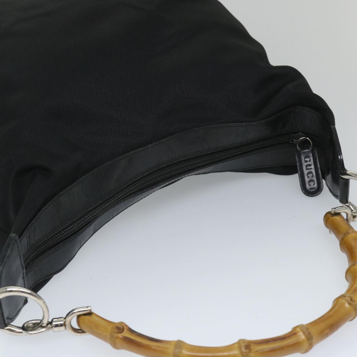 GUCCI Bamboo Shoulder Bag Nylon Canvas Black 000 1075 0531 ep2003