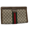 GUCCI GG Supreme Web Sherry Line Clutch Bag Beige Red 67 014 2125 ep2008