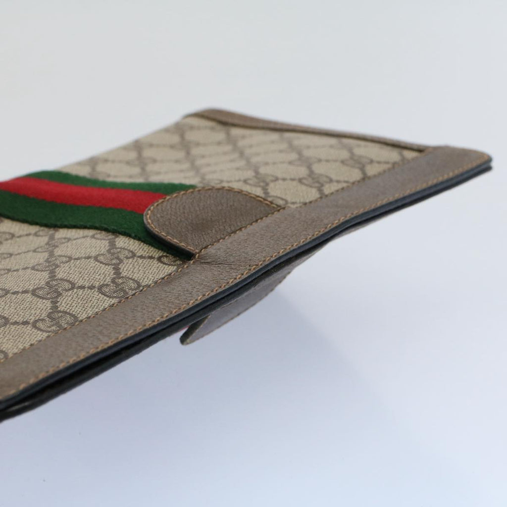 GUCCI GG Supreme Web Sherry Line Clutch Bag Beige Red 67 014 2125 ep2008