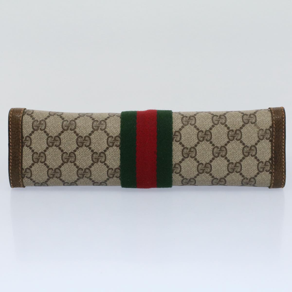 GUCCI GG Supreme Web Sherry Line Clutch Bag Beige Red 67 014 2125 ep2008