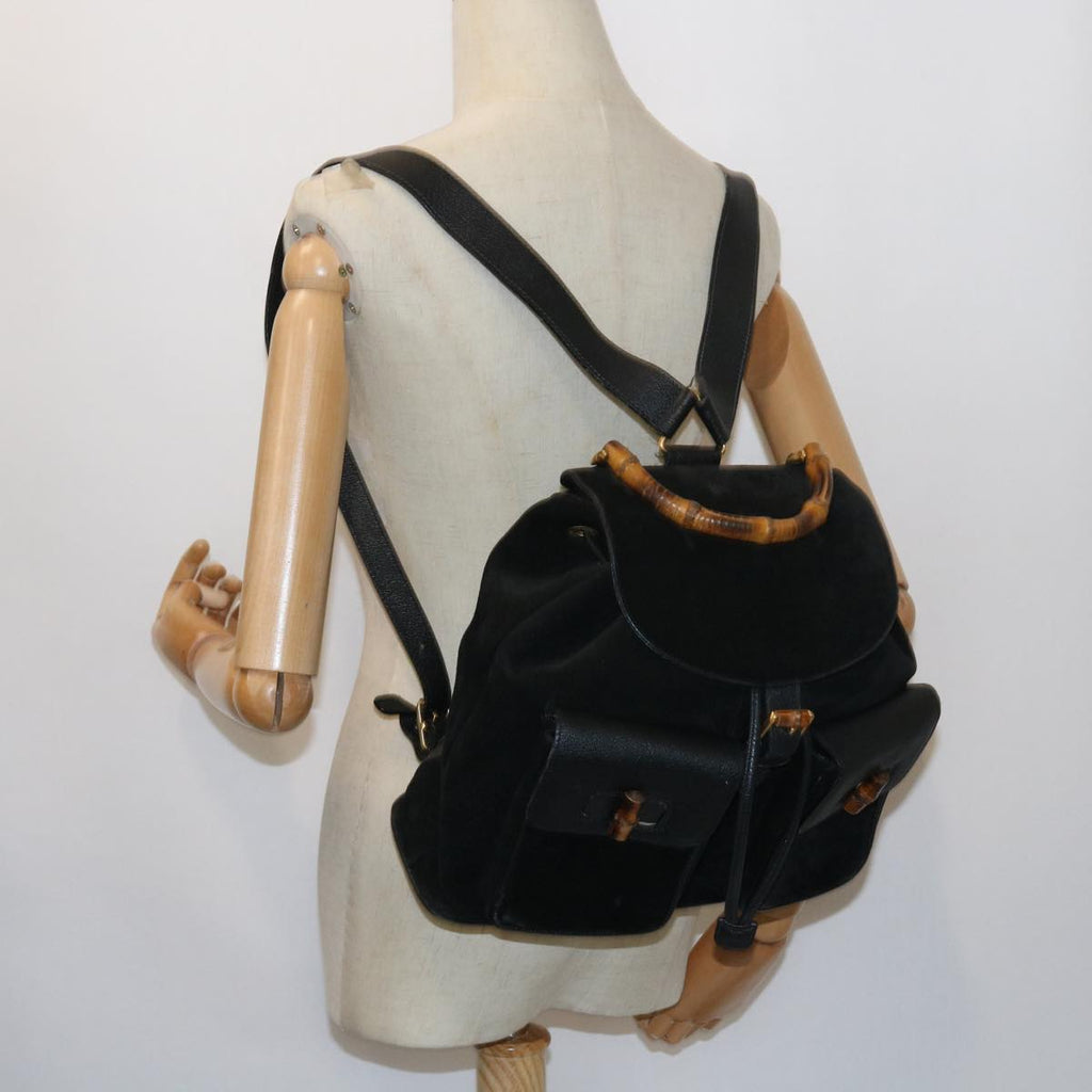 GUCCI Bamboo Backpack Suede Black 003 2058 0016 ep2009