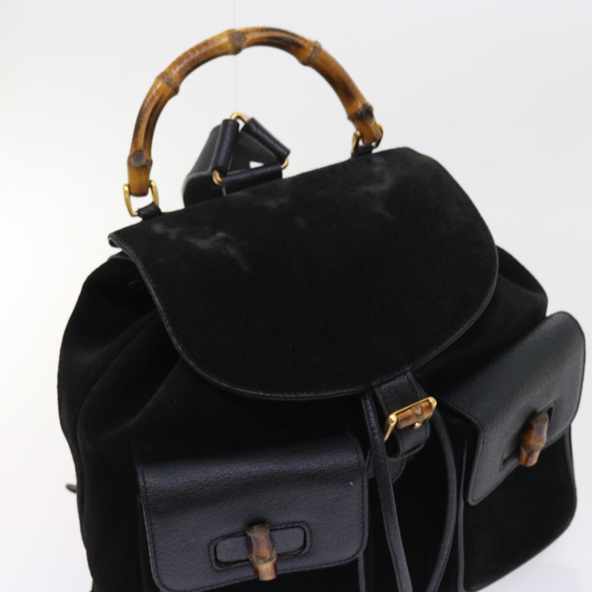 GUCCI Bamboo Backpack Suede Black 003 2058 0016 ep2009