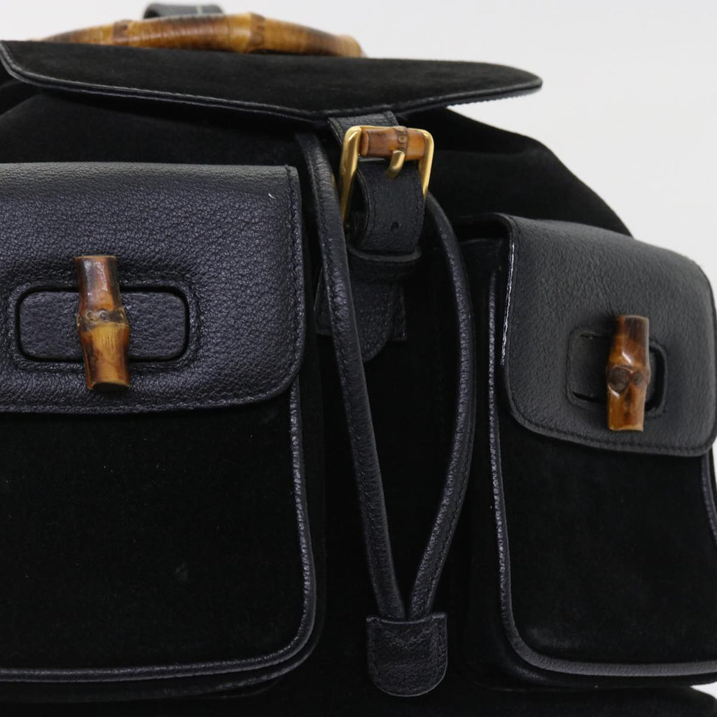 GUCCI Bamboo Backpack Suede Black 003 2058 0016 ep2009