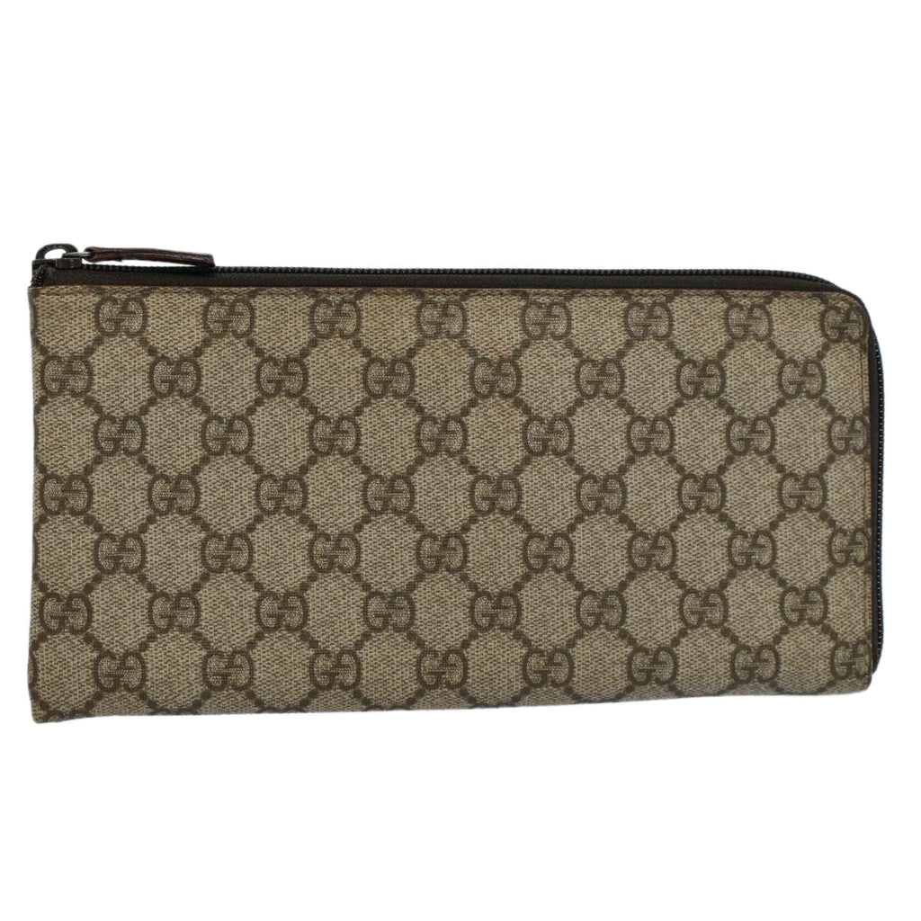 GUCCI GG Supreme Long Wallet PVC Leather Beige 115261 ep2046