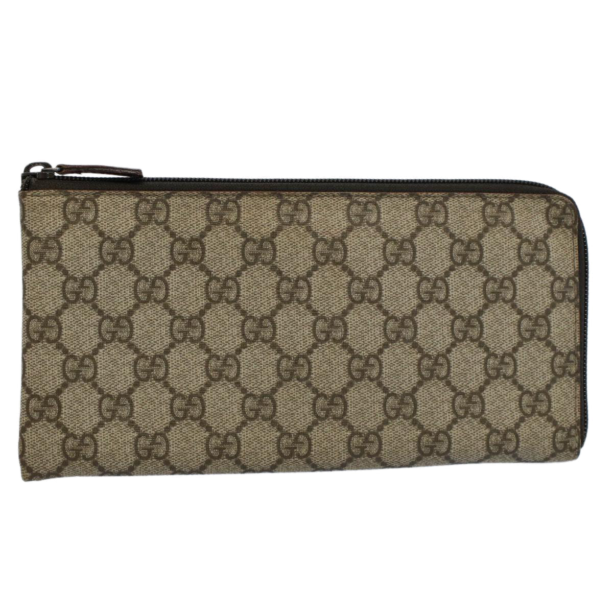GUCCI GG Supreme Long Wallet PVC Leather Beige 115261 ep2046