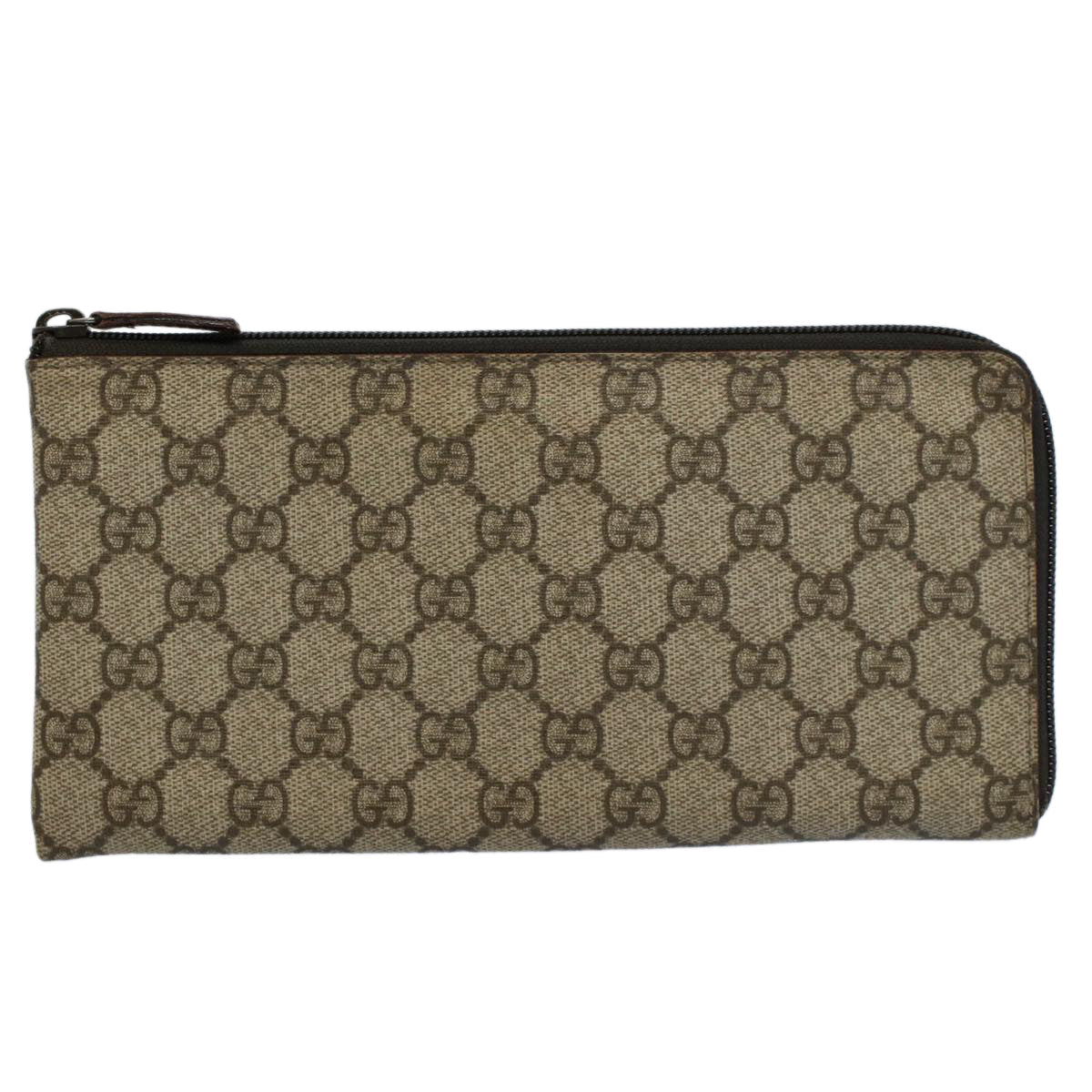 GUCCI GG Supreme Long Wallet PVC Leather Beige 115261 ep2046