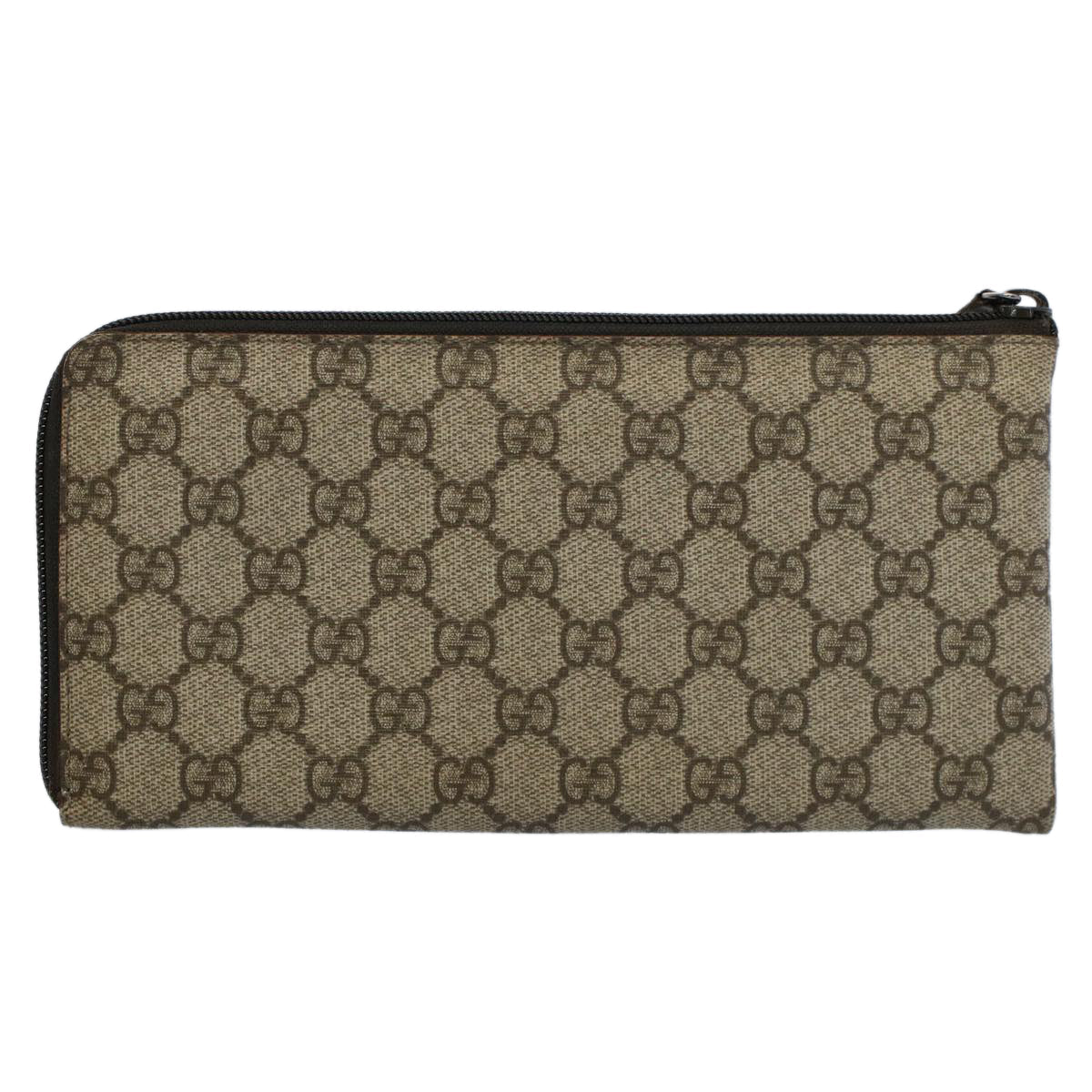 GUCCI GG Supreme Long Wallet PVC Leather Beige 115261 ep2046