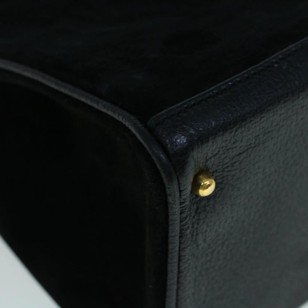 GUCCI Bamboo Hand Bag Suede 2way Black 002 2855 0322 0 ep2075