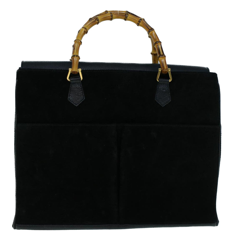 GUCCI Bamboo Hand Bag Suede 2way Black 002 2855 0322 0 ep2075
