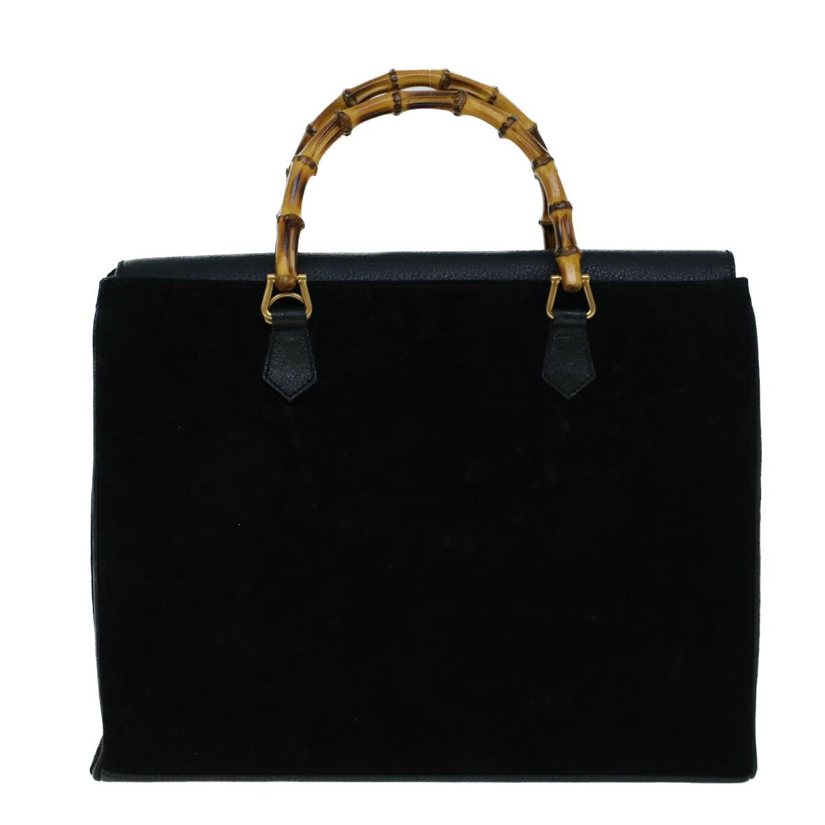 GUCCI Bamboo Hand Bag Suede 2way Black 002 2855 0322 0 ep2075