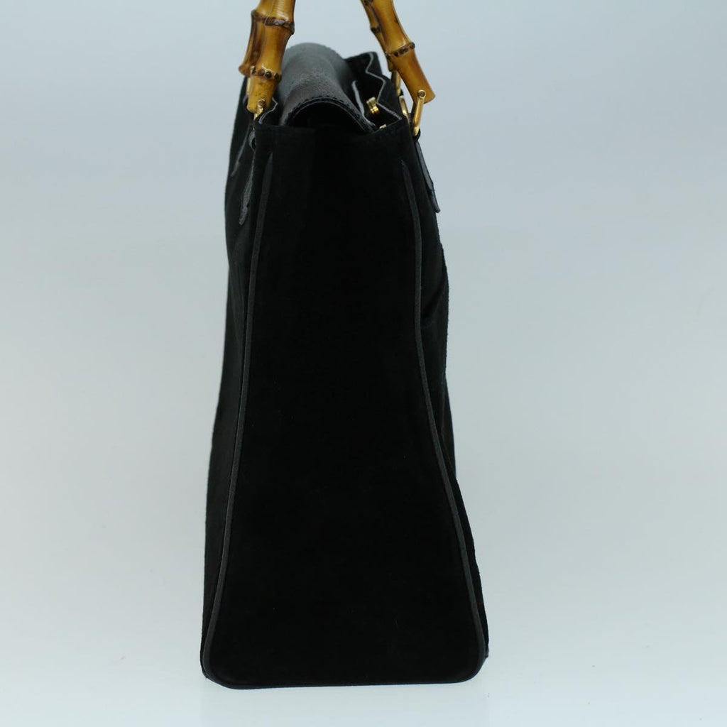 GUCCI Bamboo Hand Bag Suede 2way Black 002 2855 0322 0 ep2075