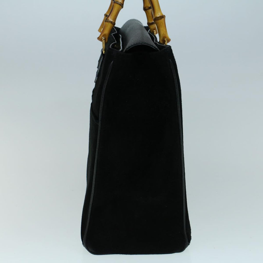 GUCCI Bamboo Hand Bag Suede 2way Black 002 2855 0322 0 ep2075