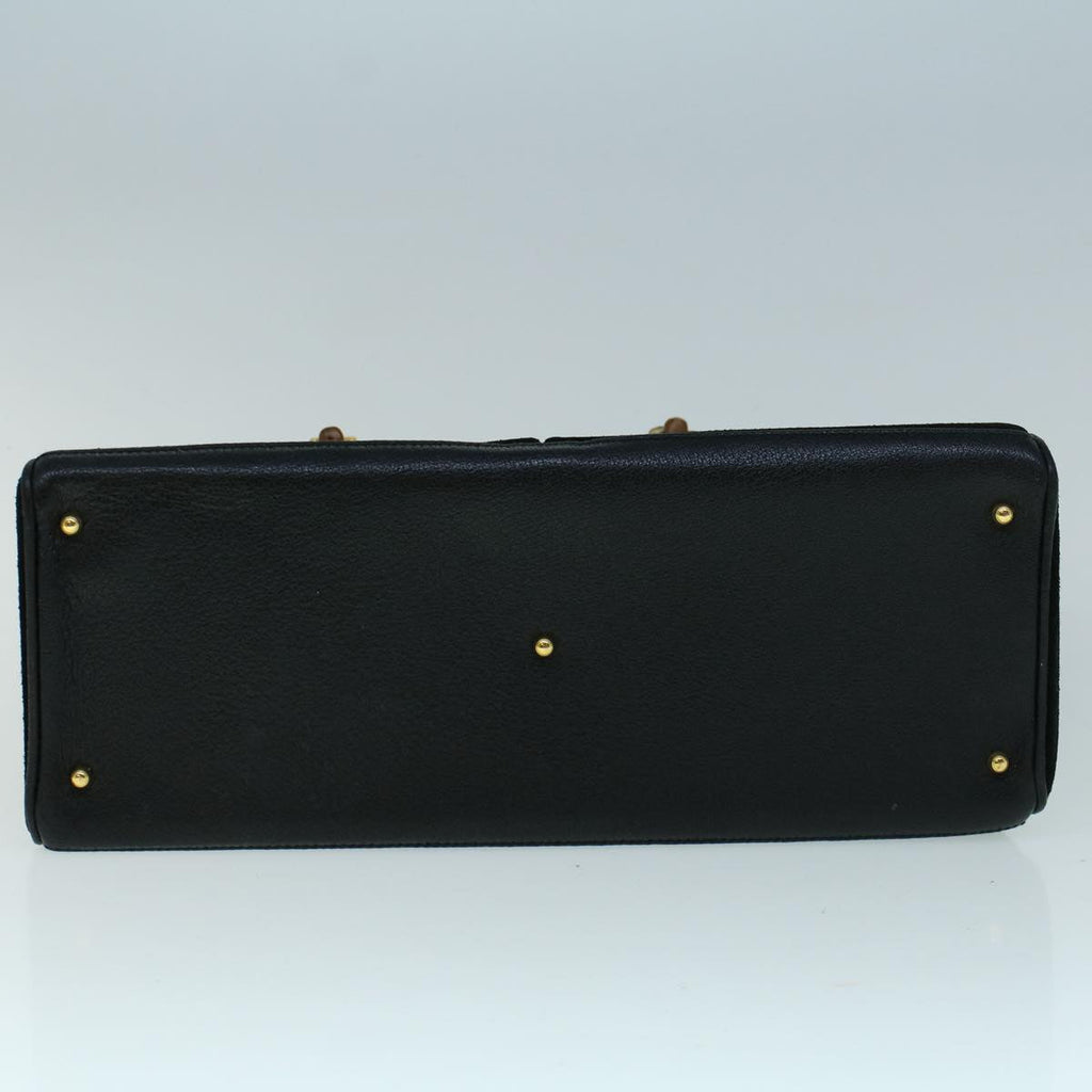 GUCCI Bamboo Hand Bag Suede 2way Black 002 2855 0322 0 ep2075