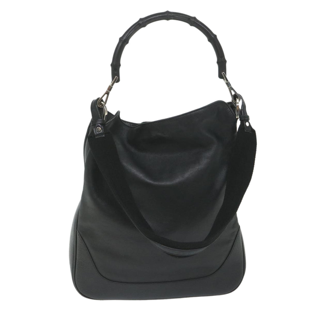 GUCCI Bamboo Shoulder Bag Leather Black 001 4058 1705 ep2085