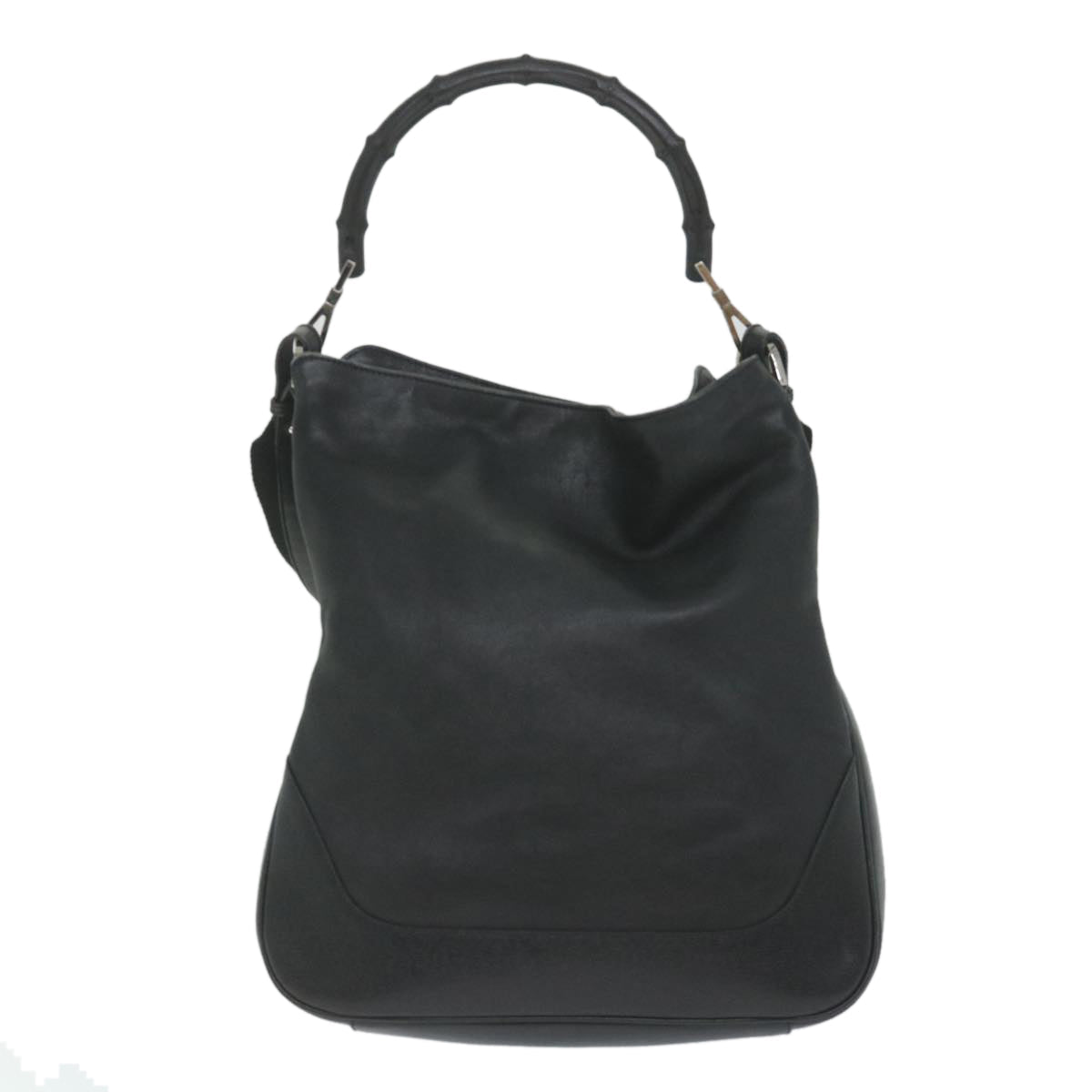 GUCCI Bamboo Shoulder Bag Leather Black 001 4058 1705 ep2085