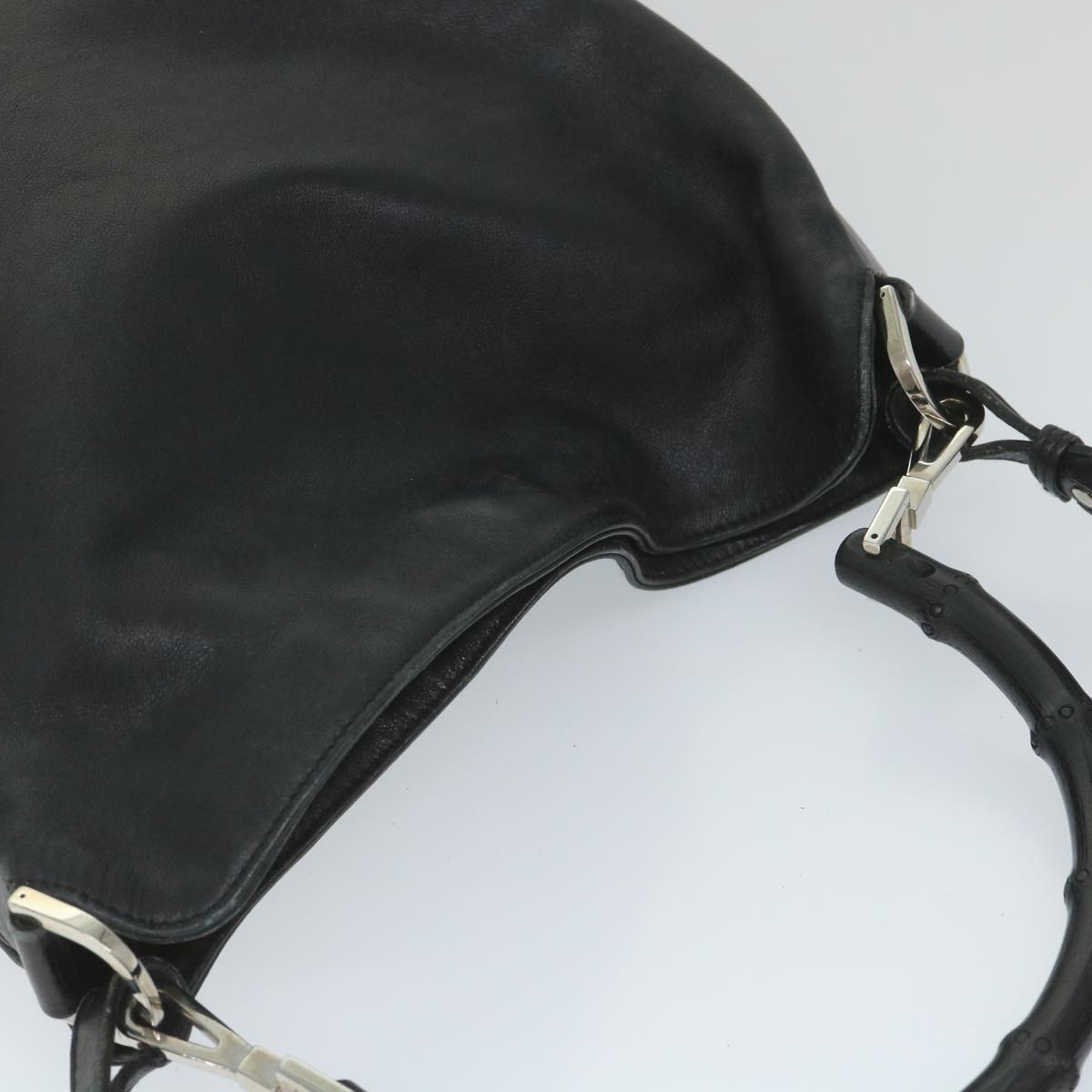 GUCCI Bamboo Shoulder Bag Leather Black 001 4058 1705 ep2085