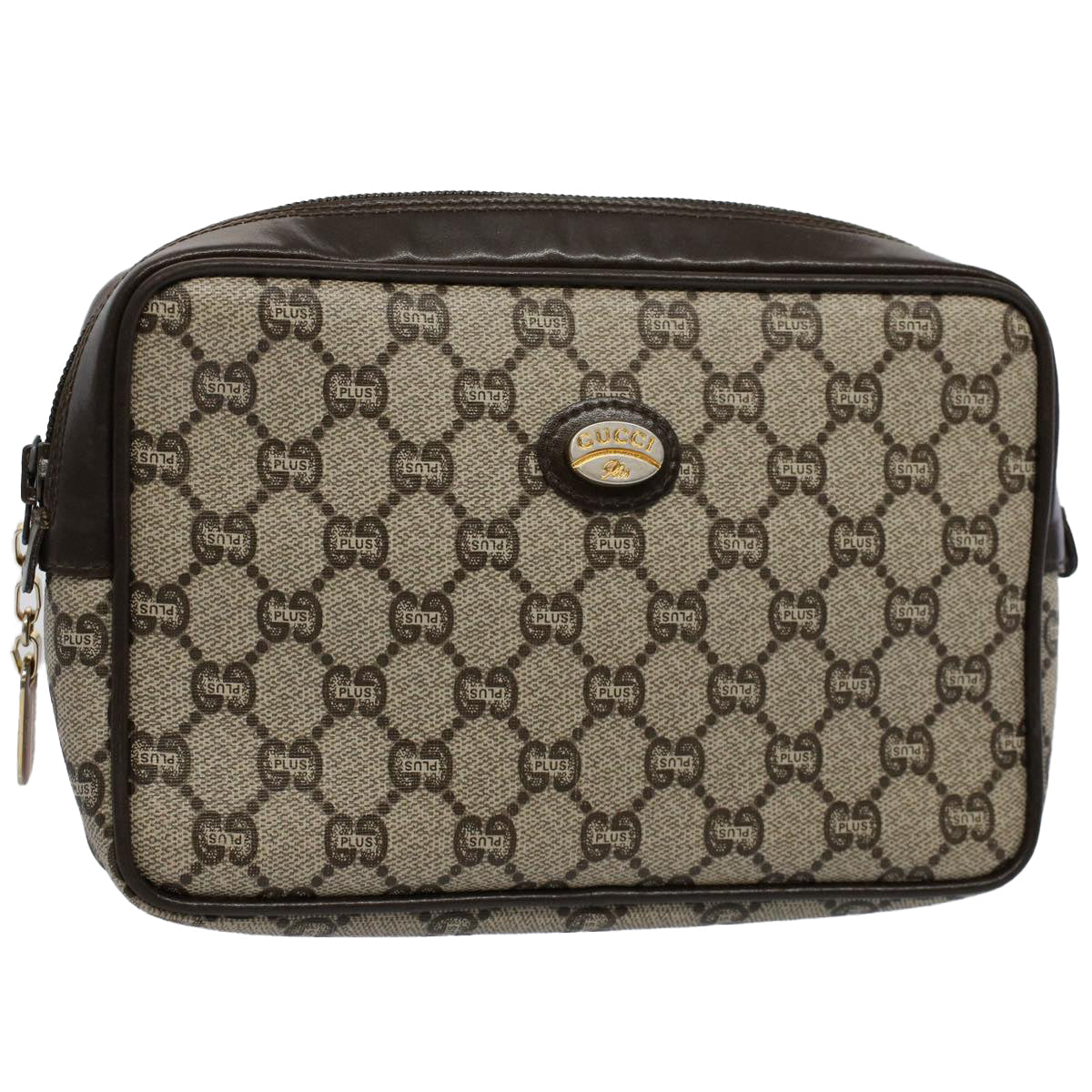 GUCCI GG Plus Supreme Clutch Bag PVC Leather Beige ep2089