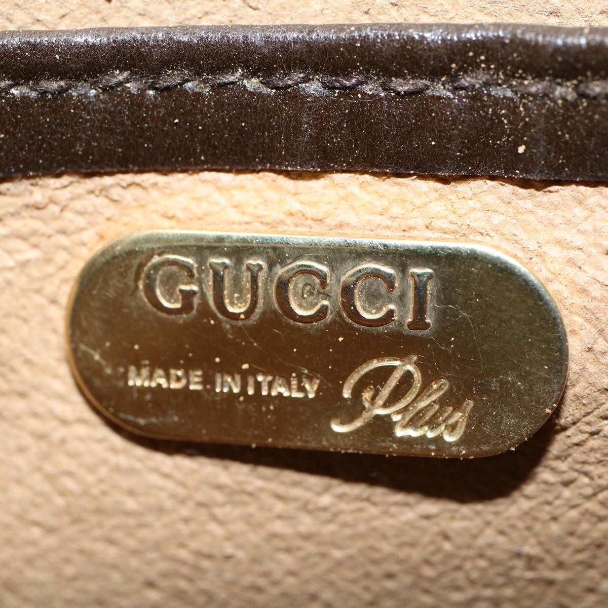 GUCCI GG Plus Supreme Clutch Bag PVC Leather Beige ep2089
