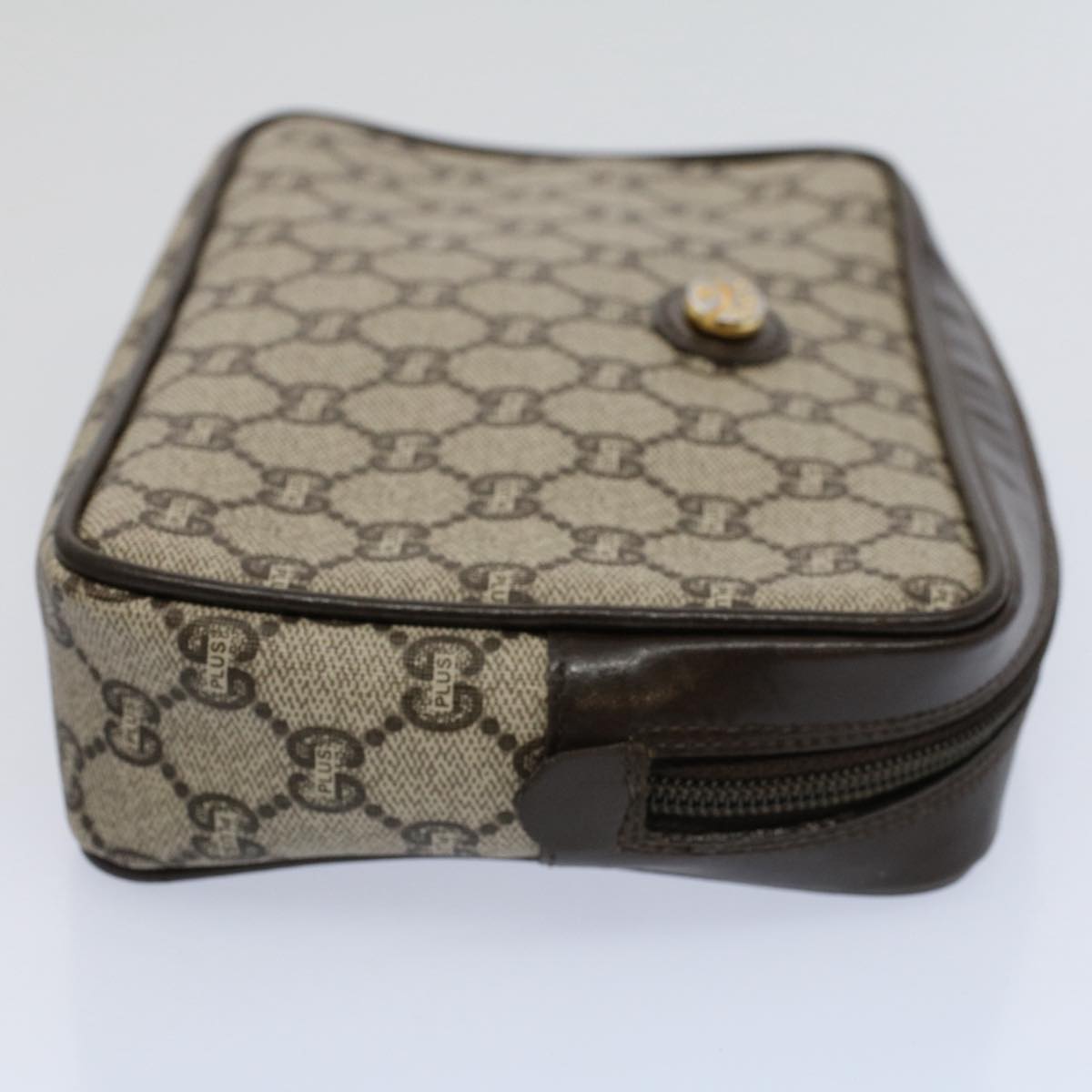 GUCCI GG Plus Supreme Clutch Bag PVC Leather Beige ep2089