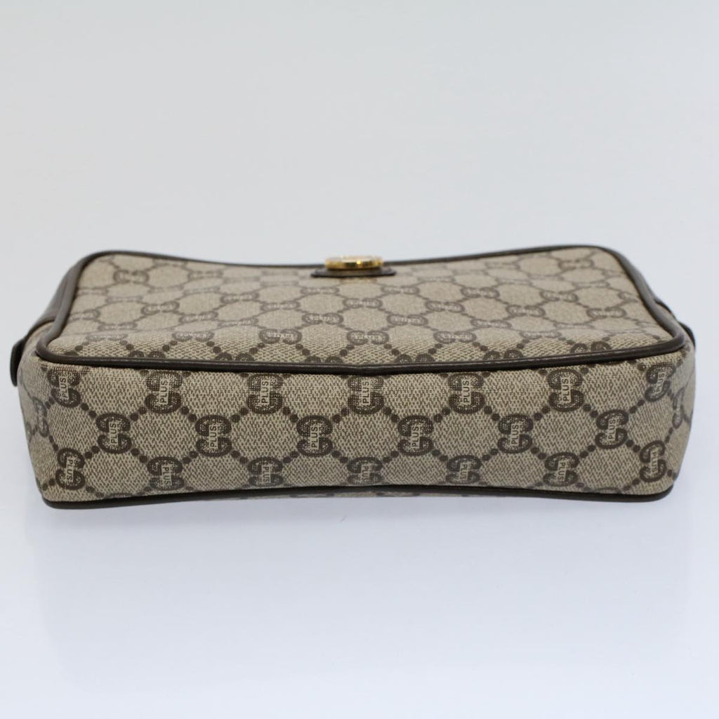GUCCI GG Plus Supreme Clutch Bag PVC Leather Beige ep2089