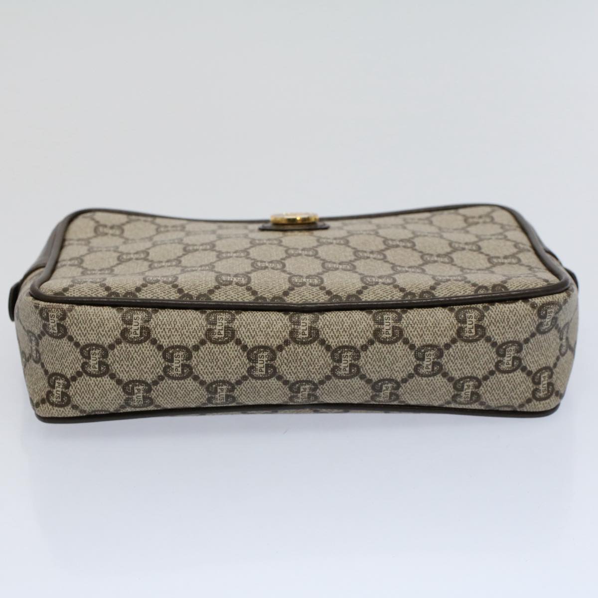 GUCCI GG Plus Supreme Clutch Bag PVC Leather Beige ep2089