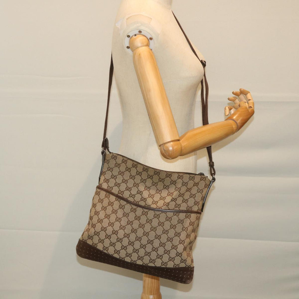 GUCCI GG Canvas Shoulder Bag Beige 145857 ep2095