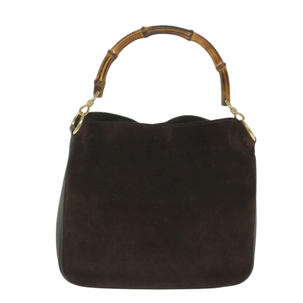 GUCCI Bamboo Shoulder Bag Suede 2way Brown 001 3754 1638 ep2097