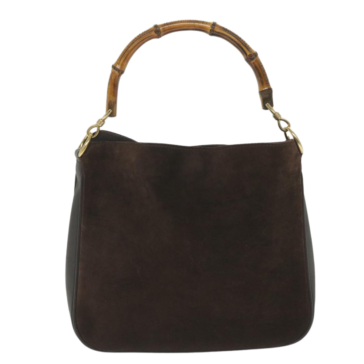 GUCCI Bamboo Shoulder Bag Suede 2way Brown 001 3754 1638 ep2097