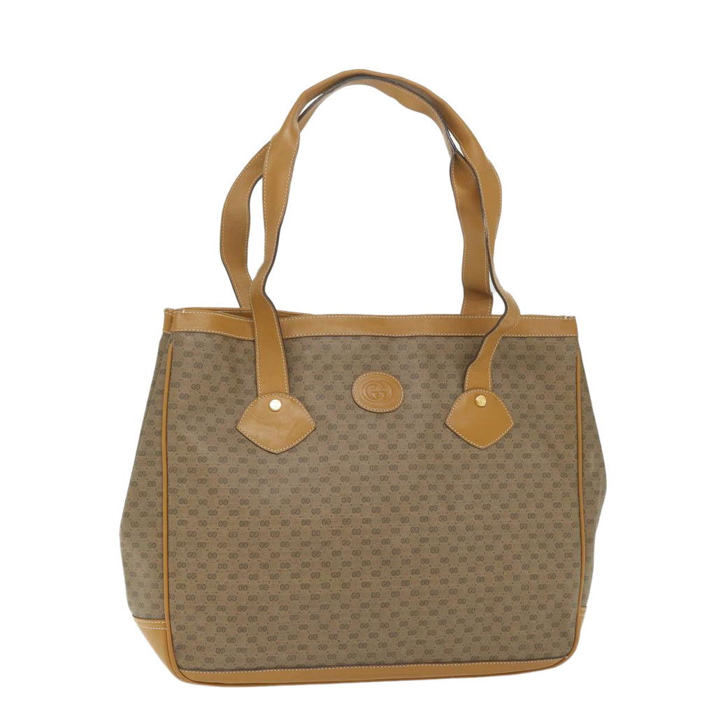 GUCCI Micro GG Supreme Tote Bag PVC Leather Brown 002 115 0207 ep2099