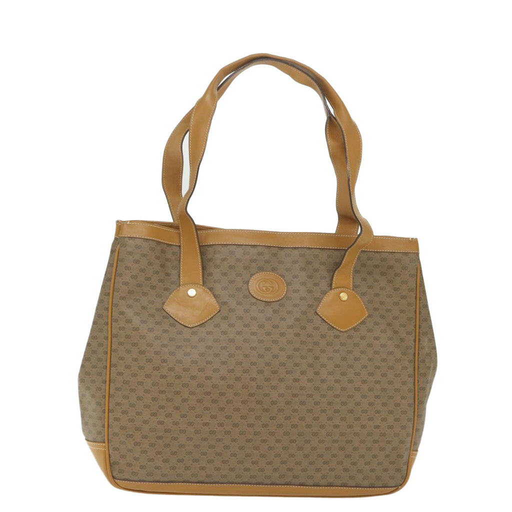 GUCCI Micro GG Supreme Tote Bag PVC Leather Brown 002 115 0207 ep2099