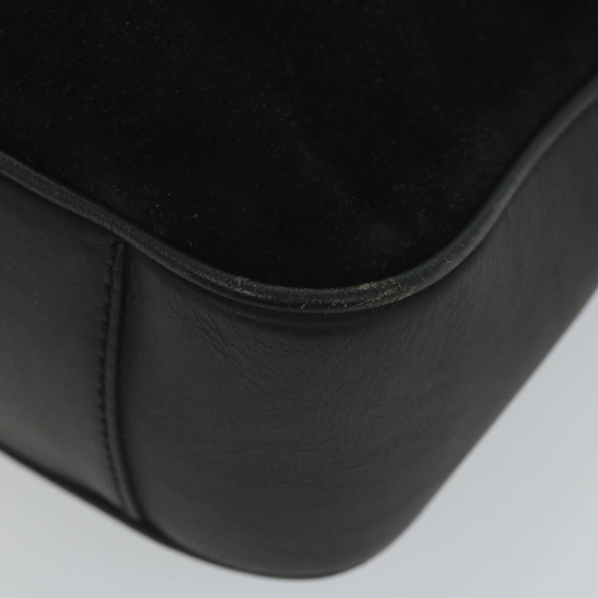 GUCCI Bamboo Shoulder Bag Suede 2way Black 001 1014 1638 0 ep2100