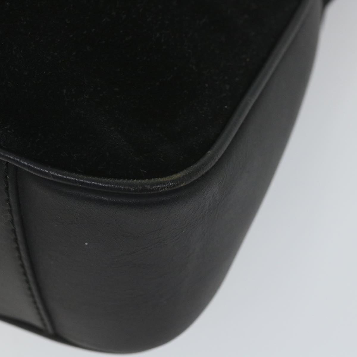 GUCCI Bamboo Shoulder Bag Suede 2way Black 001 1014 1638 0 ep2100
