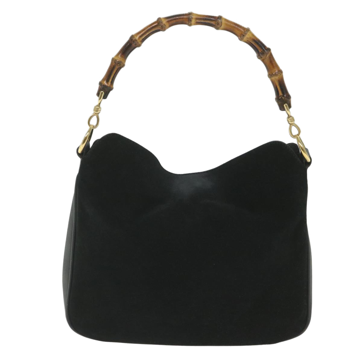 GUCCI Bamboo Shoulder Bag Suede 2way Black 001 1014 1638 0 ep2100