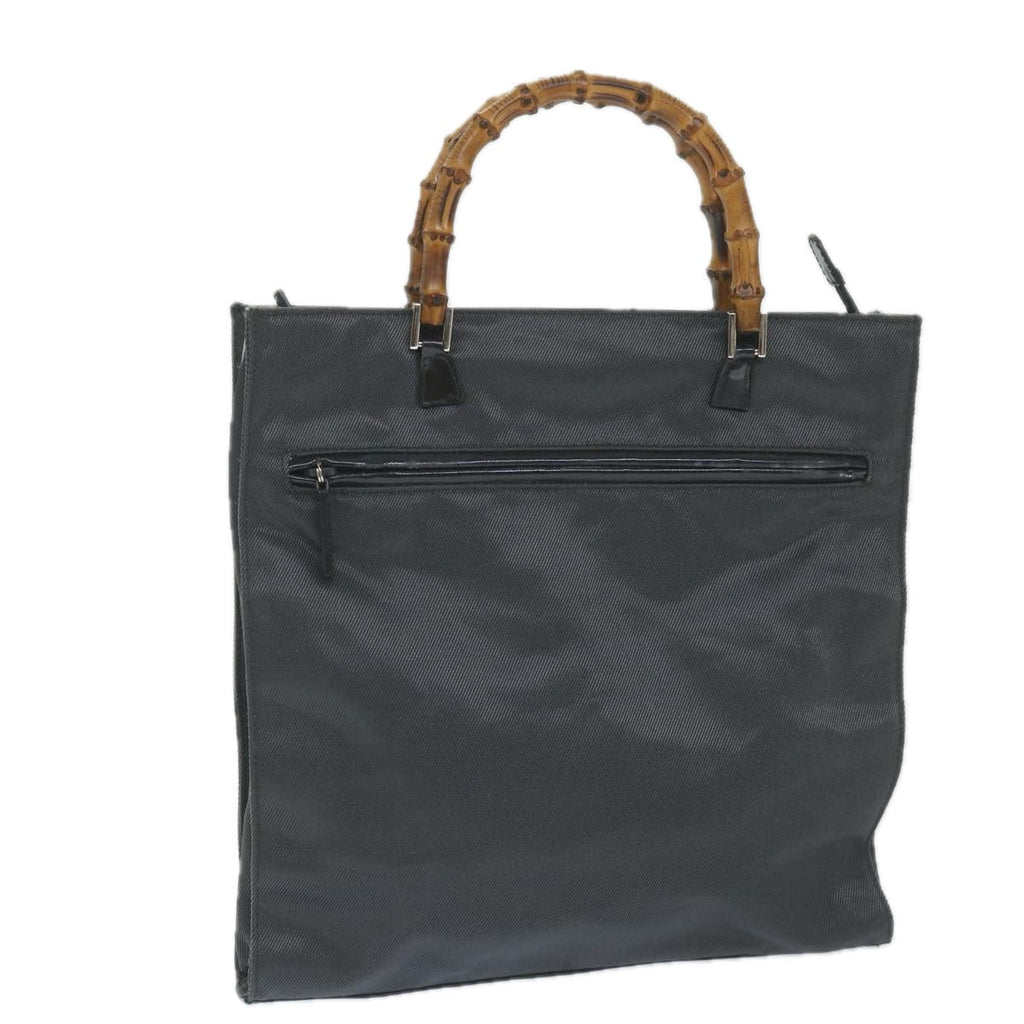 GUCCI Bamboo Hand Bag Canvas Gray 001 1095 1878 ep2101
