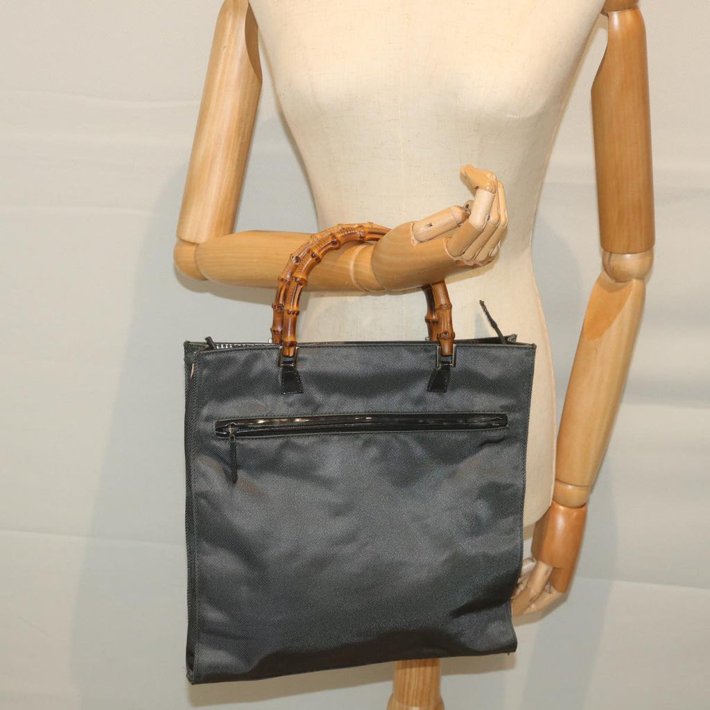 GUCCI Bamboo Hand Bag Canvas Gray 001 1095 1878 ep2101