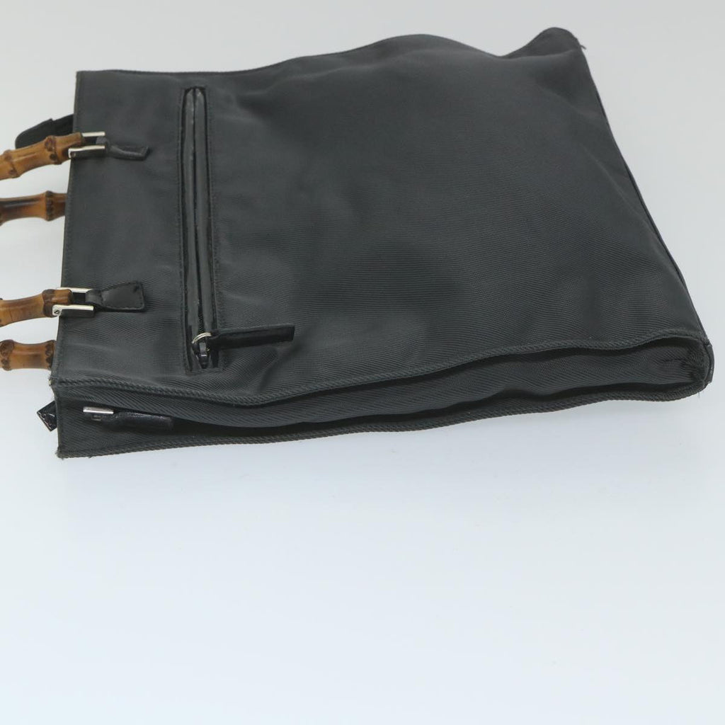 GUCCI Bamboo Hand Bag Canvas Gray 001 1095 1878 ep2101