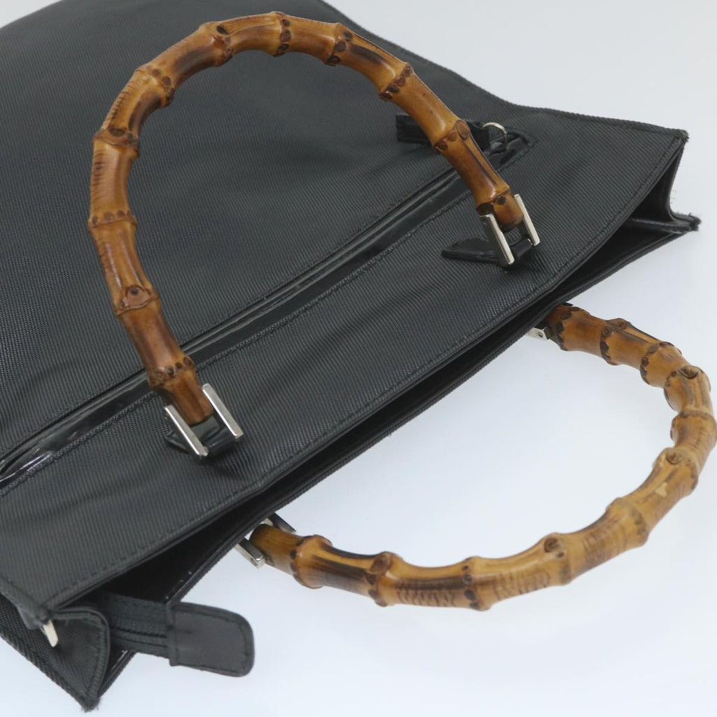 GUCCI Bamboo Hand Bag Canvas Gray 001 1095 1878 ep2101