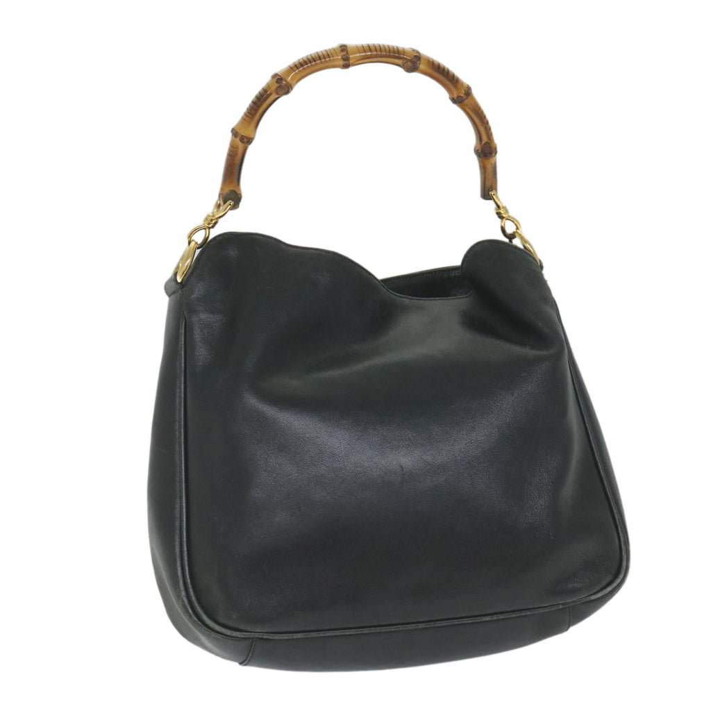 GUCCI Bamboo Shoulder Bag Leather Black 001 1638 3754 ep2137