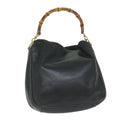 GUCCI Bamboo Shoulder Bag Leather Black 001 1638 3754 ep2137