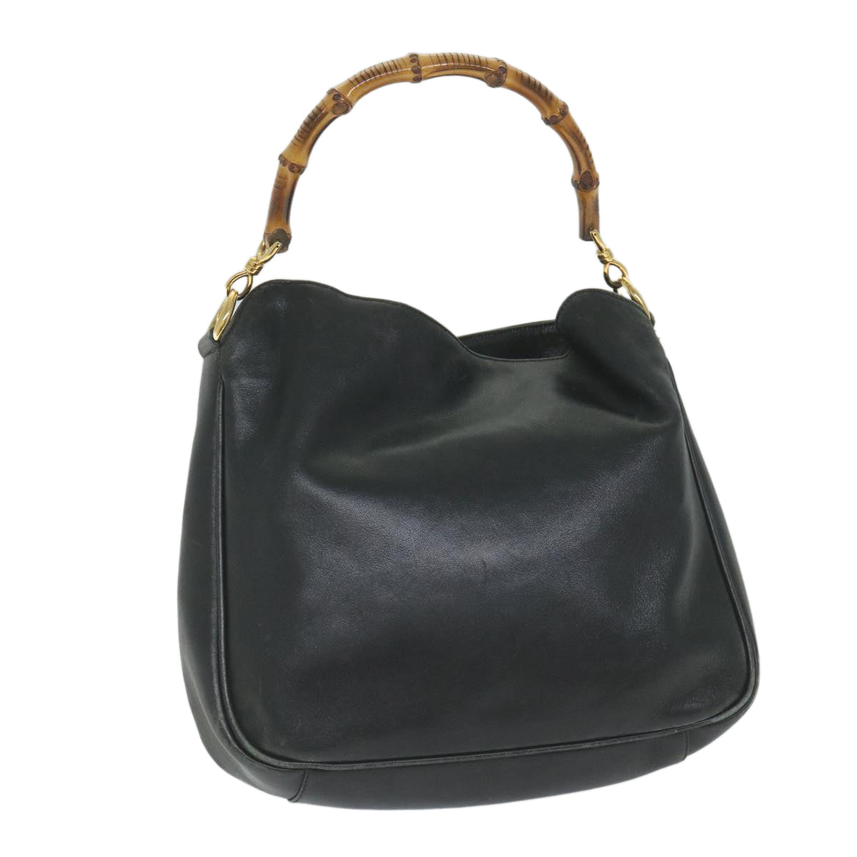 GUCCI Bamboo Shoulder Bag Leather Black 001 1638 3754 ep2137