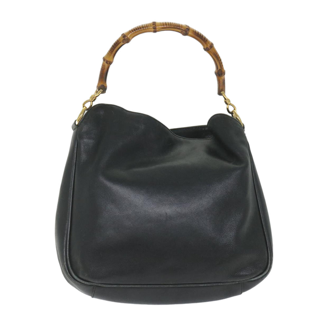 GUCCI Bamboo Shoulder Bag Leather Black 001 1638 3754 ep2137