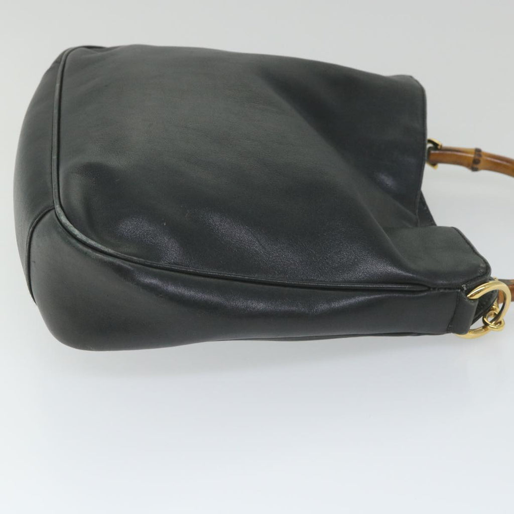 GUCCI Bamboo Shoulder Bag Leather Black 001 1638 3754 ep2137