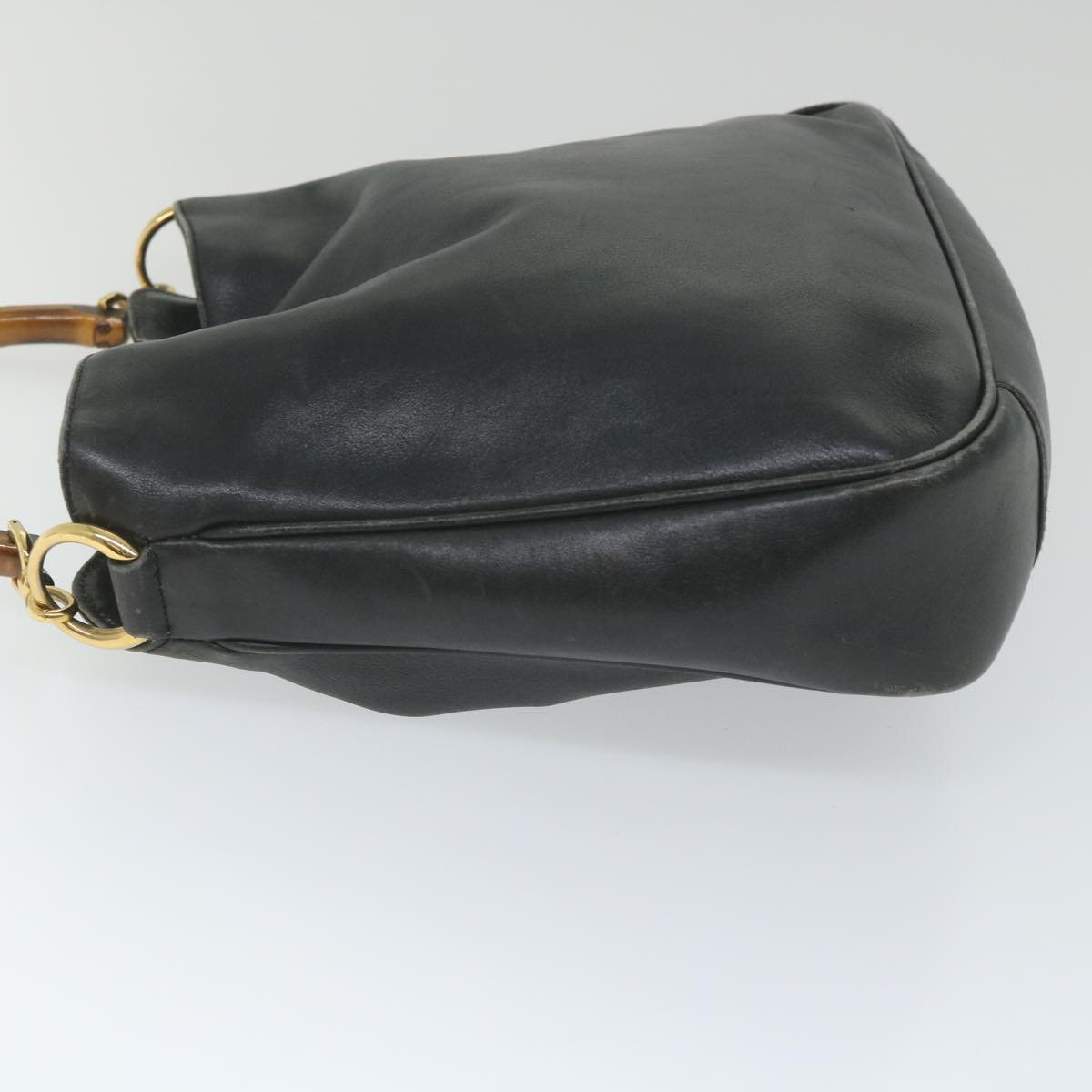 GUCCI Bamboo Shoulder Bag Leather Black 001 1638 3754 ep2137