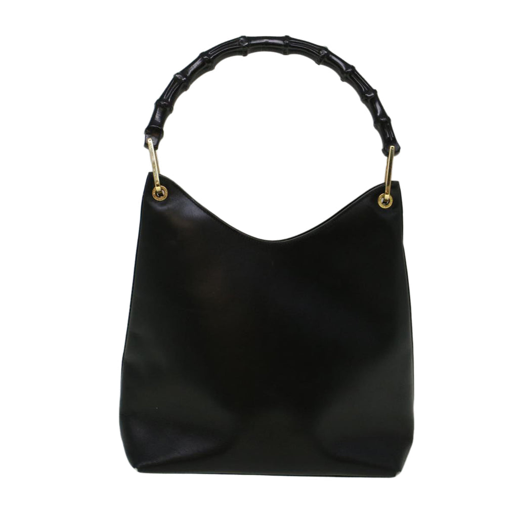 GUCCI Bamboo Shoulder Bag Leather Black 001 3007 3754 ep2141
