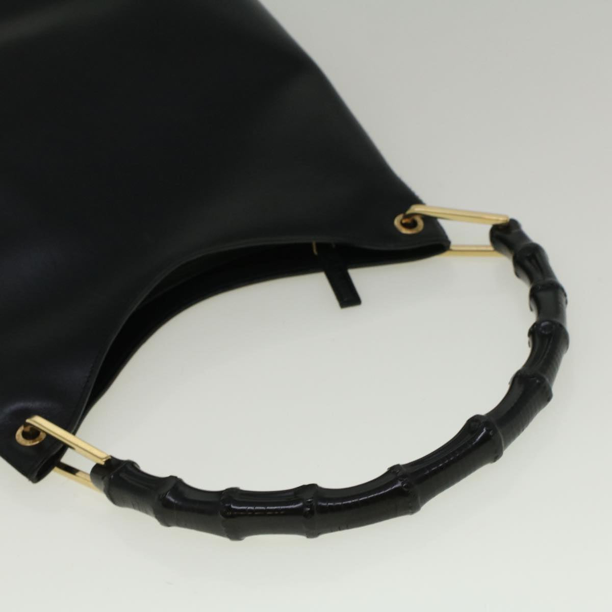 GUCCI Bamboo Shoulder Bag Leather Black 001 3007 3754 ep2141